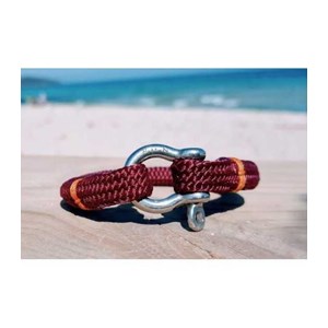 Bracelet marin cordage bordeau-ocre L