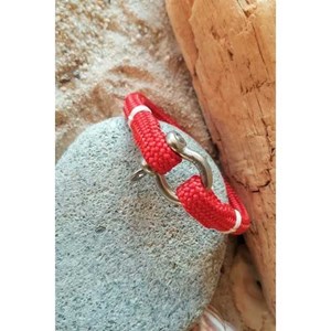 Bracelet marin cordage rouge-blanc xl