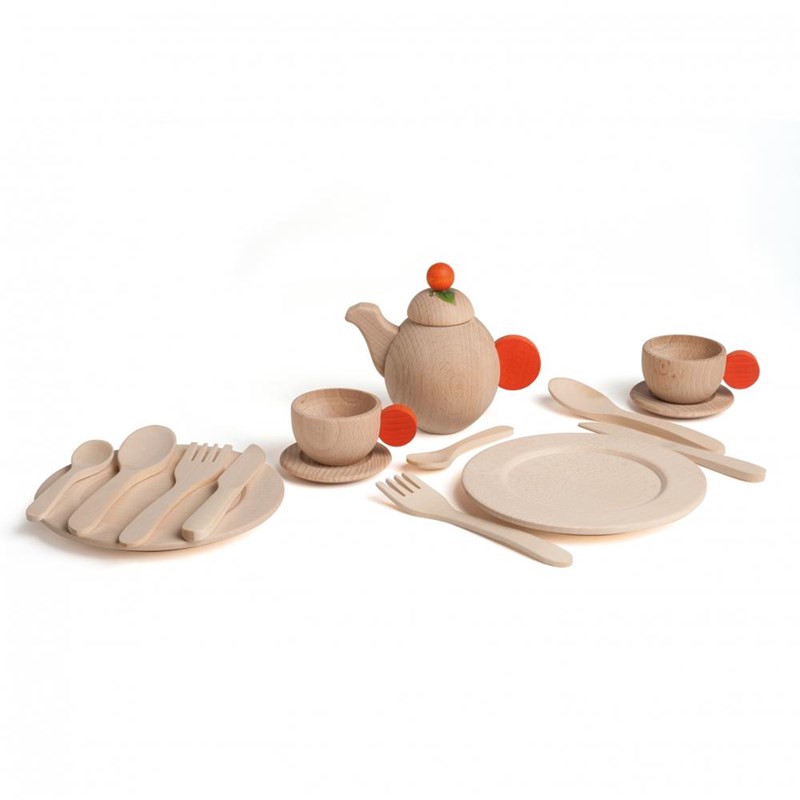 Erzi - Set de vaisselle naturel 16 pcs