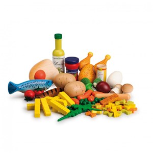 Set d'aliments en bois 75 pcs