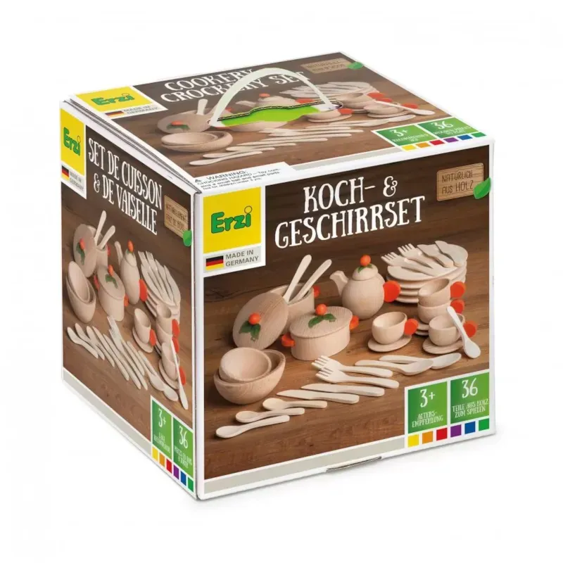 Set de vaisselle naturel 36 pcs (Erzi) - Image 1
