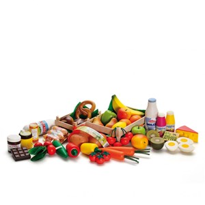 Grand set d'épicerie en bois 43 pcs