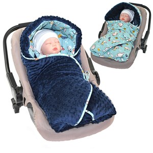 Couverture enveloppante réversible bleu