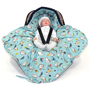 Couverture enveloppante réversible bleu