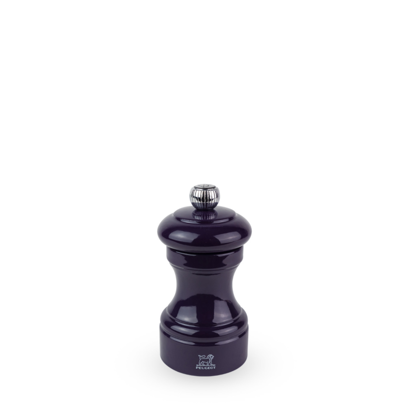 PEUGEOT Moulin &agrave; poivre manuel en bois laqu&eacute;, aubergine, 10 cm - 4' bistro