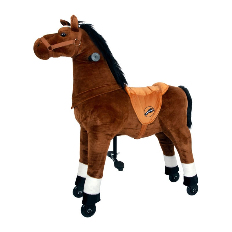 Kids-Horse Marron foncé avec marque blanche, cheval à roulettes enfant 4 à  10 ans