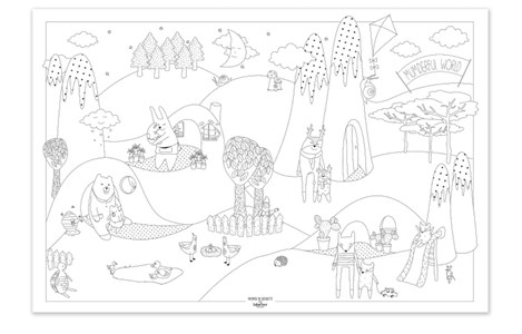 Poster à colorier monde merveilleux xl