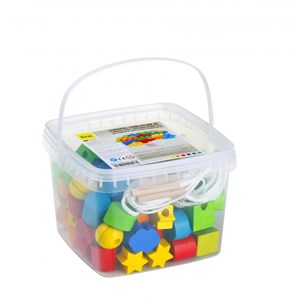 Grosses perles en bois à enfiler