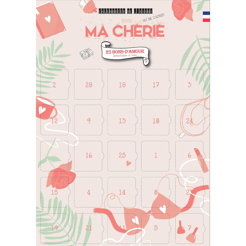 Calendrier ma chérie 25 bons d'amour