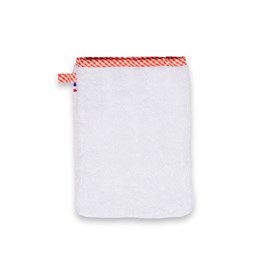 Gant de toilette en coton bio blanc