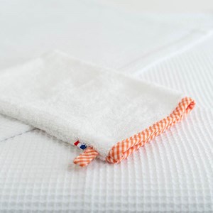 Gant de toilette en coton bio blanc