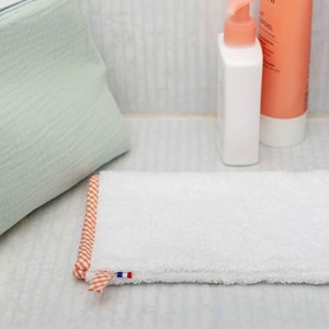 Gant de toilette en coton bio blanc