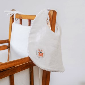 Bavoir en coton bio blanc
