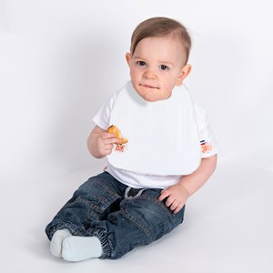 Bavoir en coton bio blanc