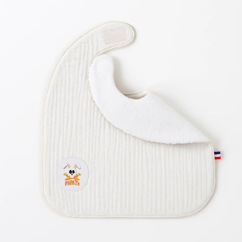 Bavoir en coton bio blanc (Papate) - Image 4