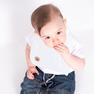 Bavoir en coton bio blanc