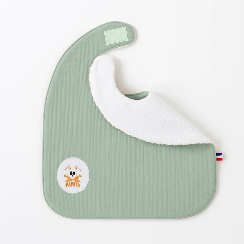 Bavoir en coton bio vert (Papate) - Image 3