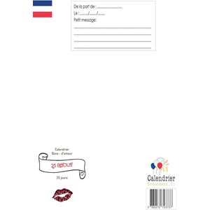 Calendrier couple 25 bisous romantiques