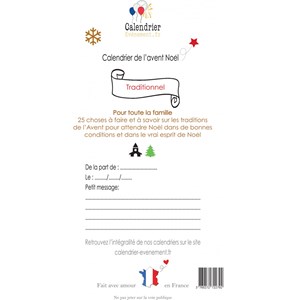 Calendrier de l'avent noel traditionnel