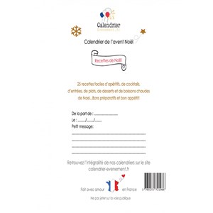 Calendrier avent 25 recettes de noel