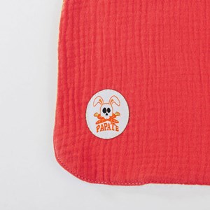 Bavoir en coton bio fraise