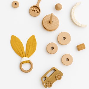 Anneau de dentition en coton bio honey