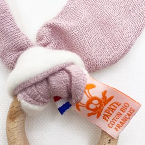 Anneau de dentition en coton bio pink