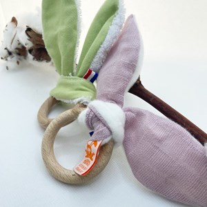 Anneau de dentition en coton bio pink