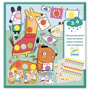 Stickers avec des gommettes rondes djeco