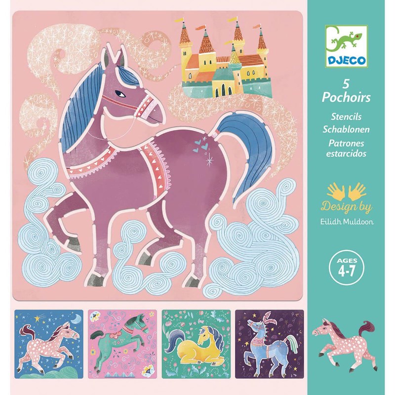 Djeco - Pochoirs chevaux les petits djeco