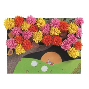 Atelier collage explosion de pompons