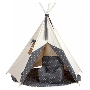 Tapis pour tipi enfant stars gris