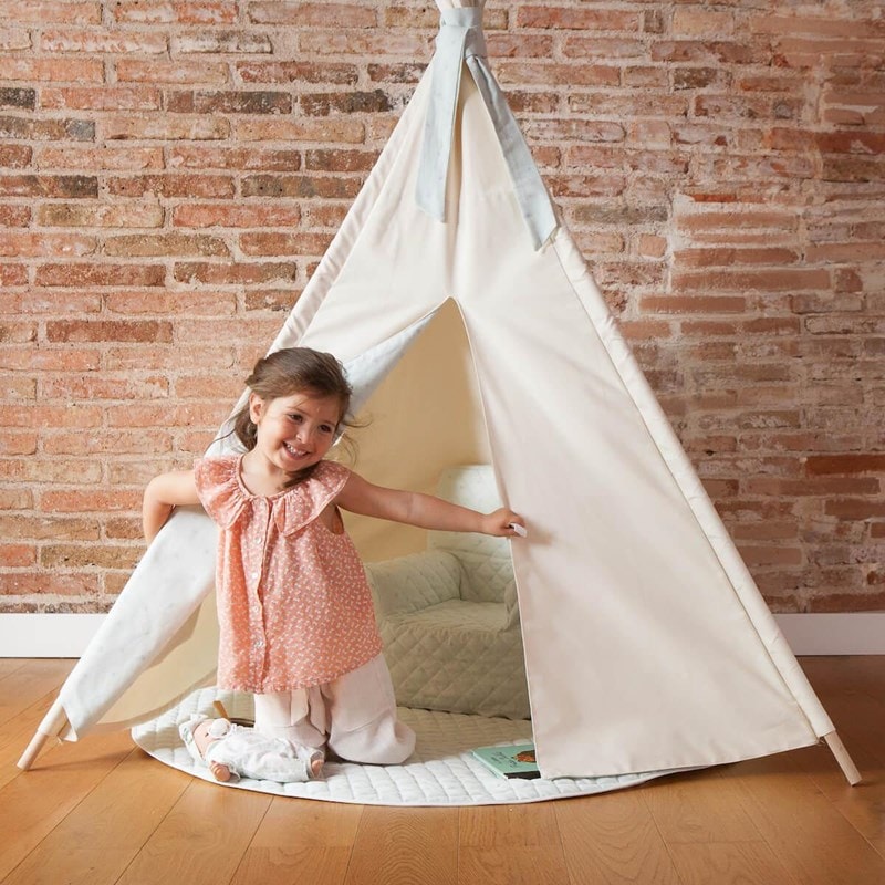Tente de Jeu pour Enfants Tipi Tente pour Enfants en matériaux 100%  naturels ; Tente Indienne pour Chambre d'enfant en Coton et Bois pour  l'intérieur
