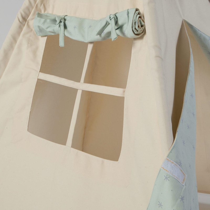 Tipi enfant beige stars vert (Wookids) - Image 3