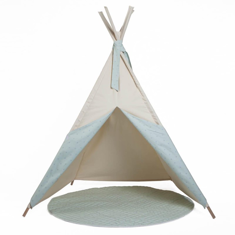 Tipi enfant beige stars vert (Wookids) - Image 4