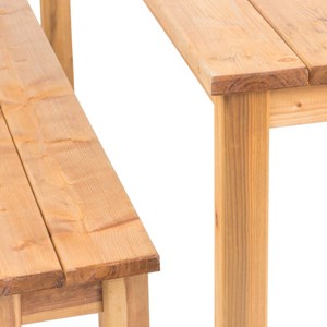 Salon de jardin table + 2 bancs en bo...