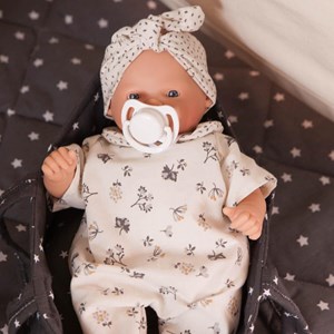 Couffin poupée 26 cm stars gris