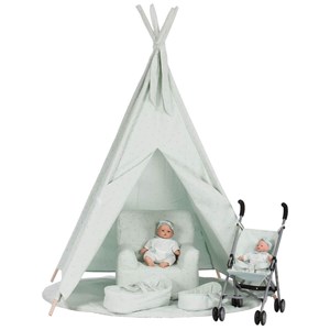 Couffin poupée 36 cm stars vert