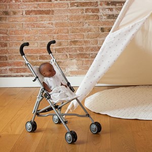 Poussette poupée stars blanc