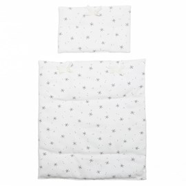 Couverture-oreiller poupée stars blanc