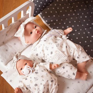 Couverture-oreiller poupée stars blanc