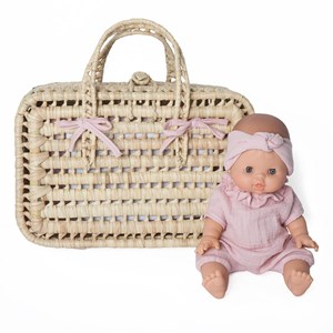 Valise poupée bobble rose