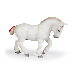 Figurine percheron blanc