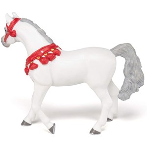 Figurine cheval arabe blanc en tenue de