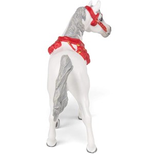 Figurine cheval arabe blanc en tenue de