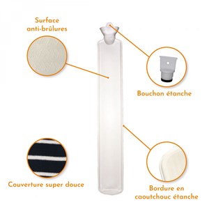 Bouillotte caoutchouc 2.5 l - bleu