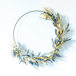 Couronne murale de fleurs séchées hugo