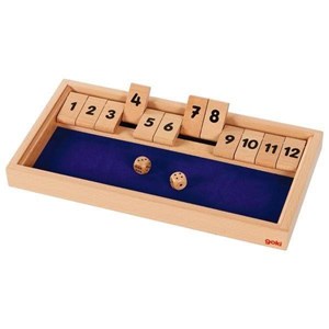 Shut the box, un jeu de dés en bois