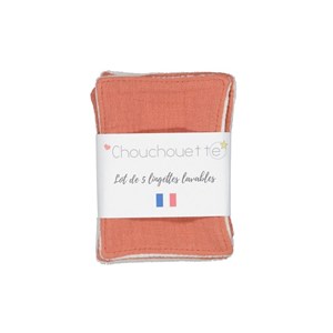 Lot de 5 lingettes lavables blush