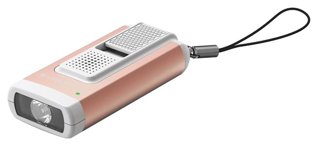 Lampe led porte-clés avec alarme dorée